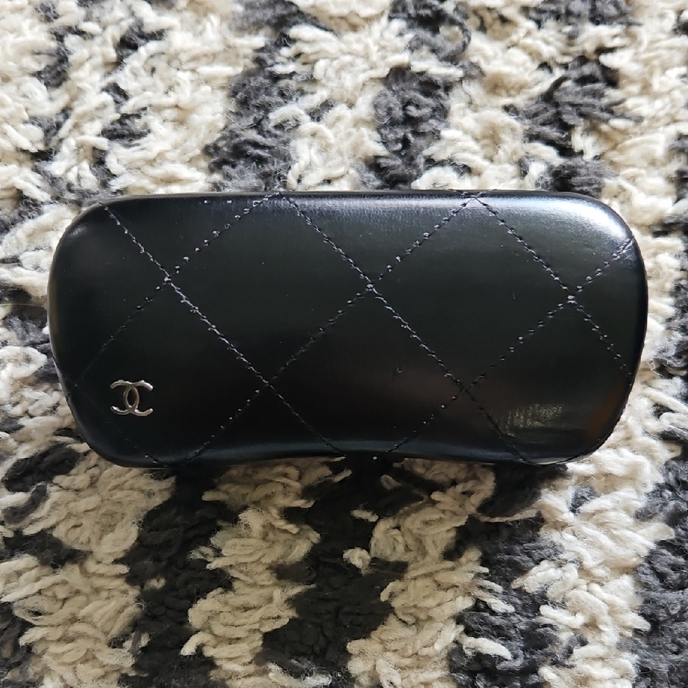 CHANEL Black Quilted Eyewear Case